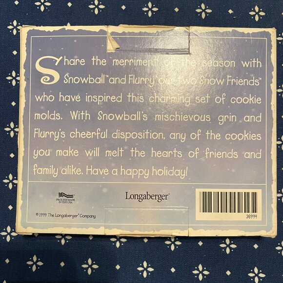 Longaberger 1999 Snow Friends Cookie Mold Series "Snowball and Flueey" - Picture 4 of 4